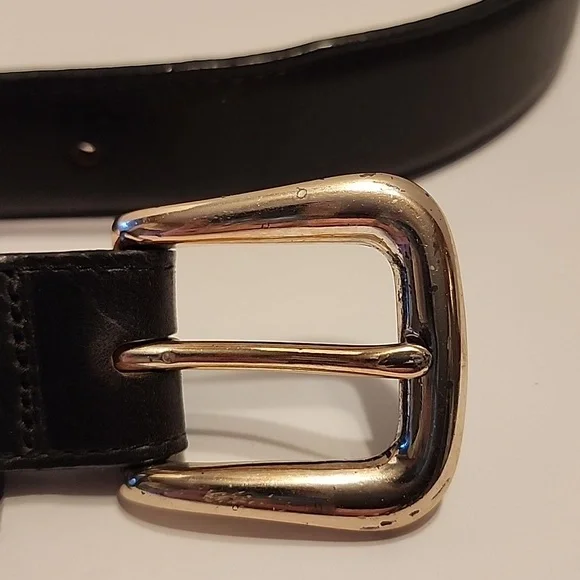 Redwing Black belt 36" Genuine Leather SOLID BRASS BUCKLE 5 HOLES - Picture 5 of 5